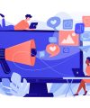 Social media marketing concept vector illustration.