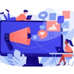 Social media marketing concept vector illustration.
